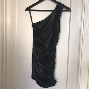 Black snake print dress